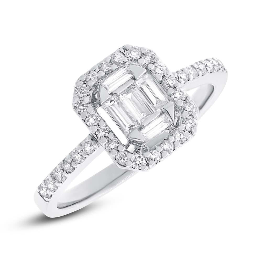 18k White Gold Diamond Baguette Lady's Ring - 0.56ct