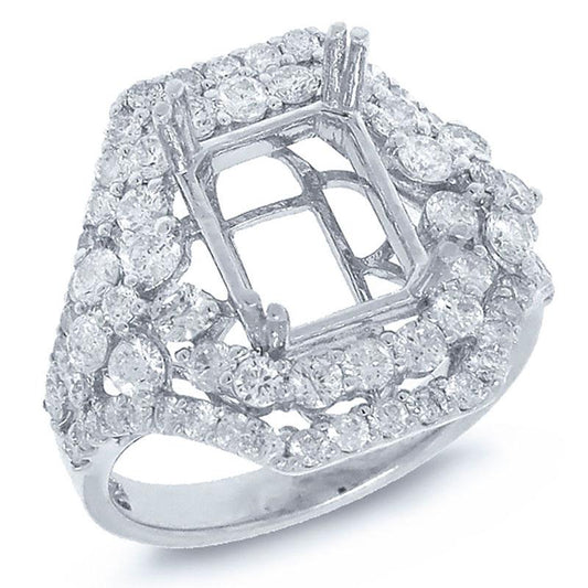 18k White Gold Diamond Semi-mount Ring - 1.74ct