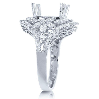 18k White Gold Diamond Semi-mount Ring - 1.74ct