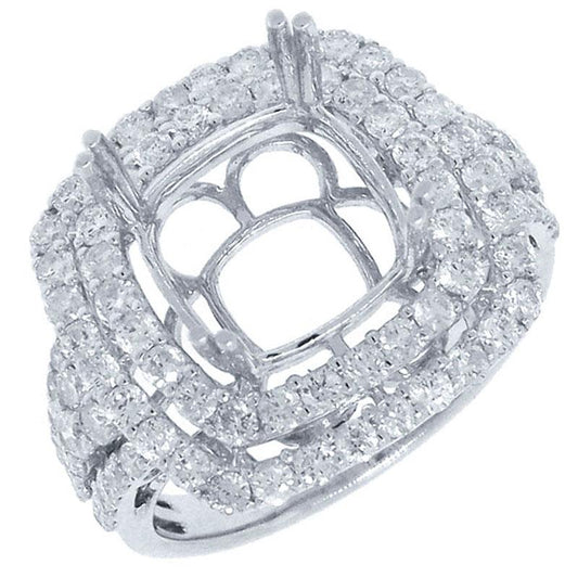 18k White Gold Diamond Semi-mount Ring - 1.56ct