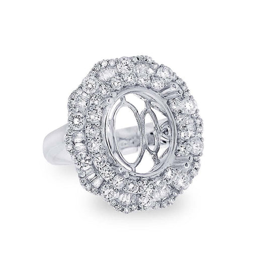 18k White Gold Diamond Semi-mount Ring - 2.02ct