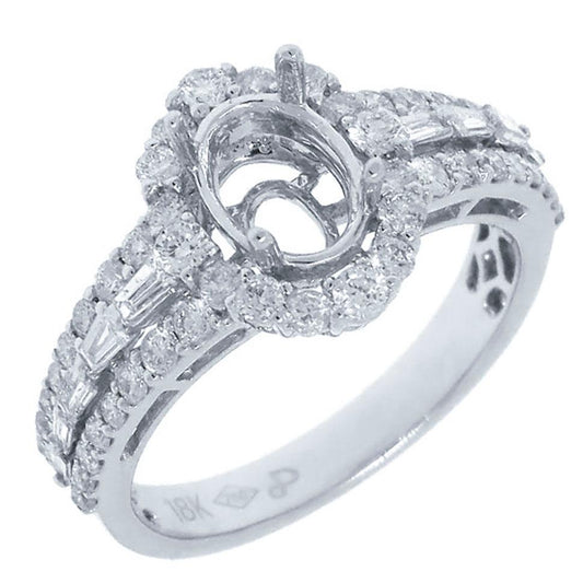 18k White Gold Diamond Semi-mount Ring - 1.04ct