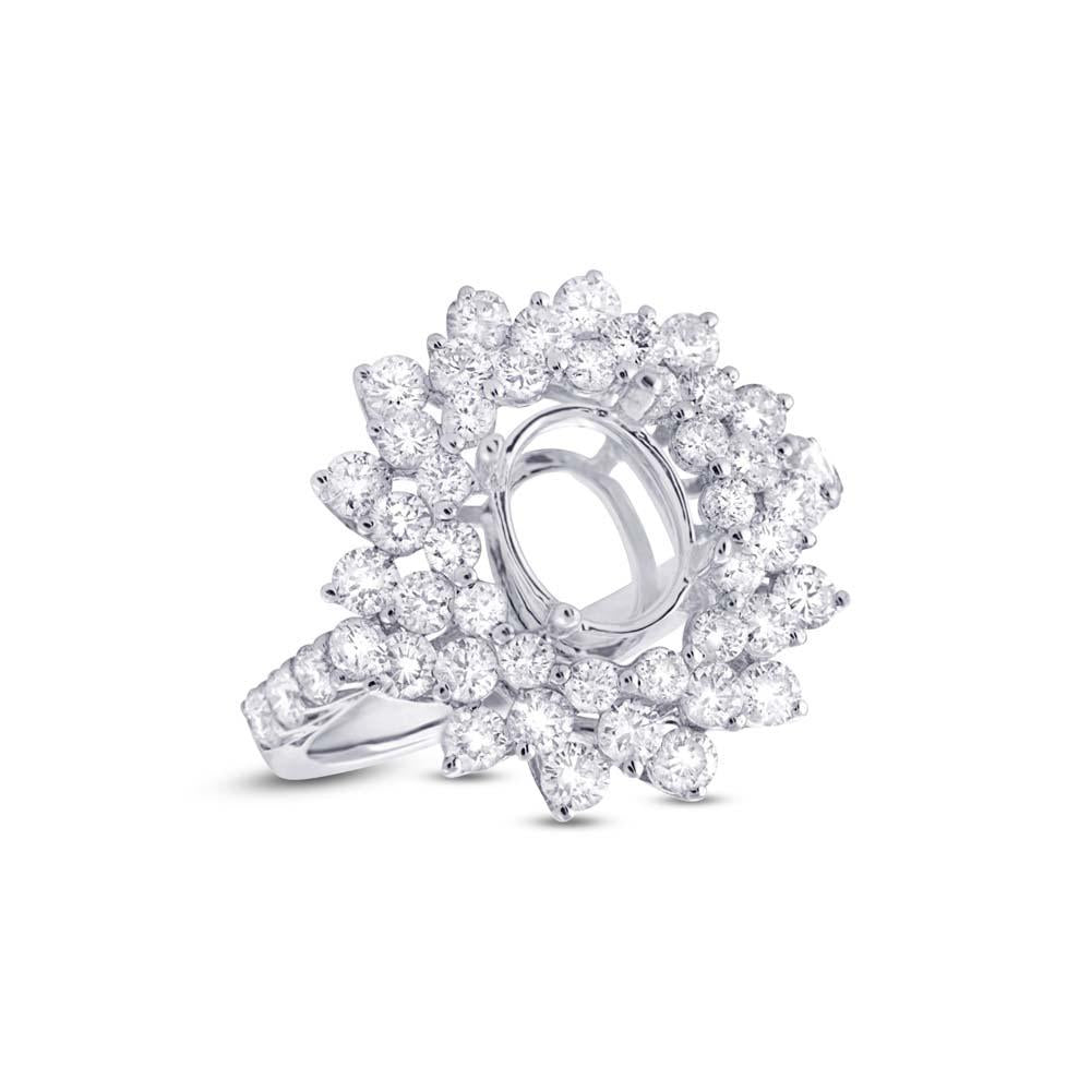18k White Gold Diamond Semi-mount Ring - 2.08ct
