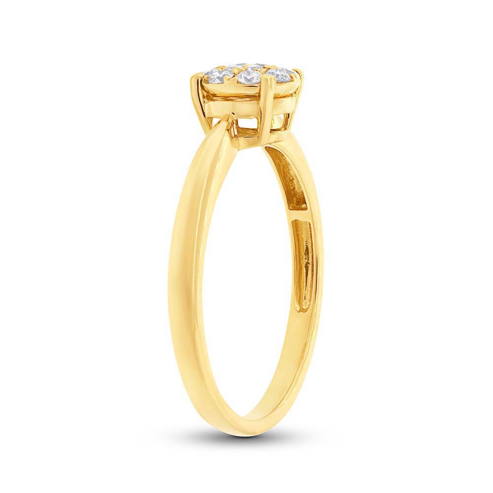 18k Yellow Gold Diamond Cluster Lady's Ring - 0.20ct