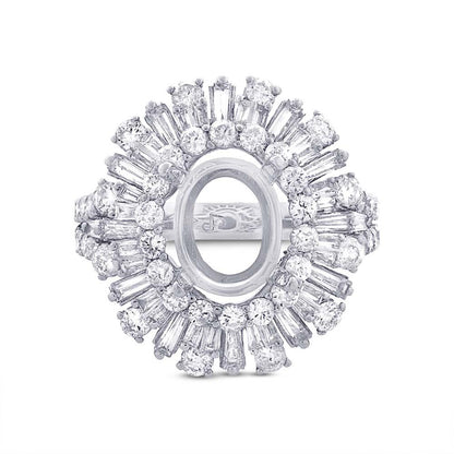 18k White Gold Diamond Semi-mount Ring - 2.31ct