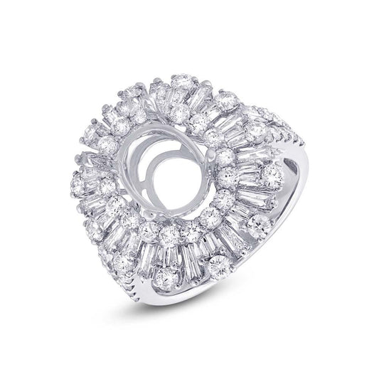 18k White Gold Diamond Semi-mount Ring - 2.31ct
