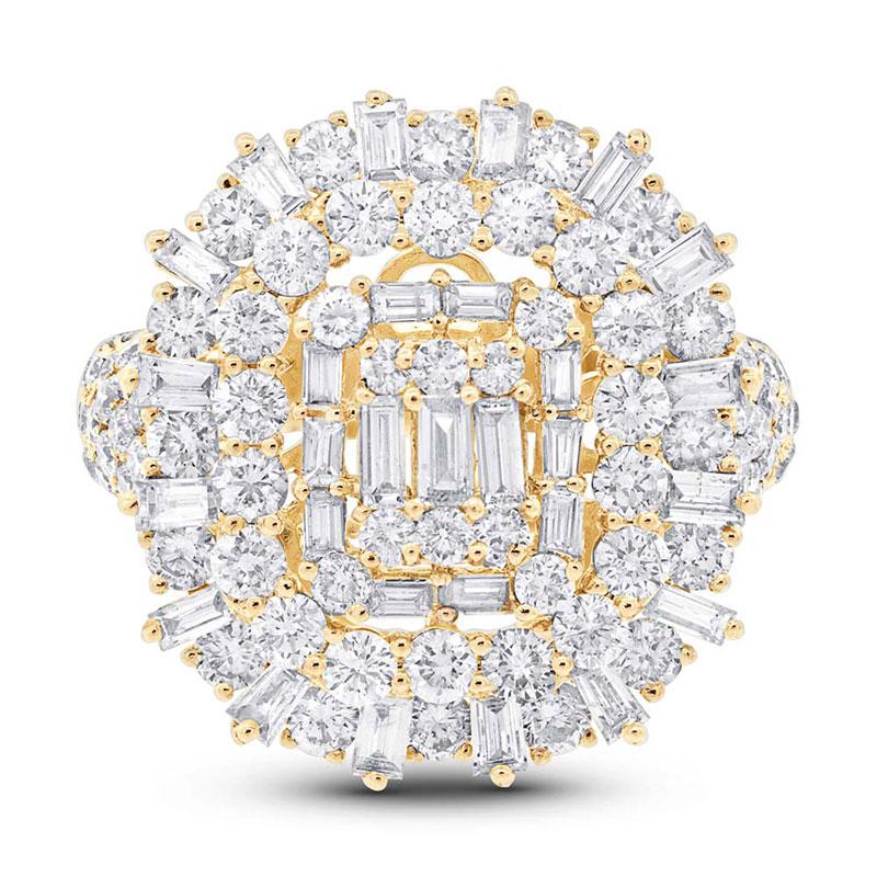 18k Yellow Gold Diamond Lady's Ring - 3.39ct