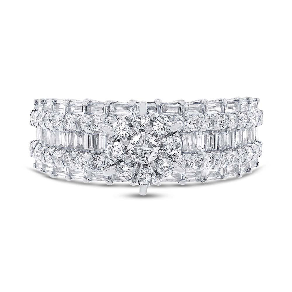 18k White Gold Diamond Cluster Ring - 1.44ct