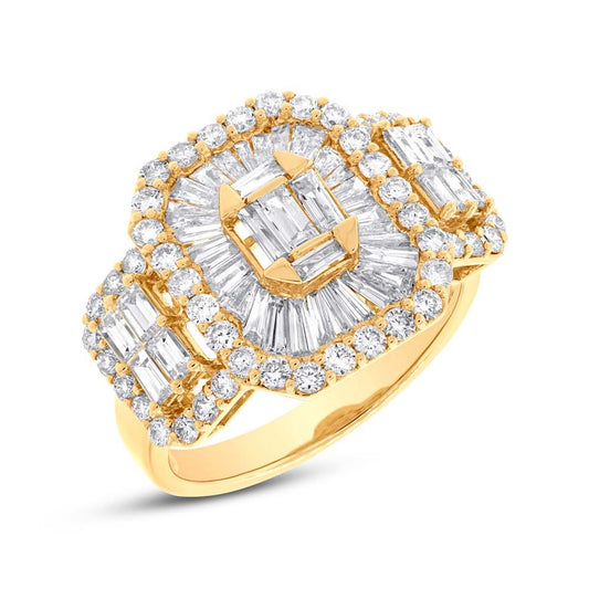 18k Yellow Gold Diamond Lady's Ring - 2.20ct