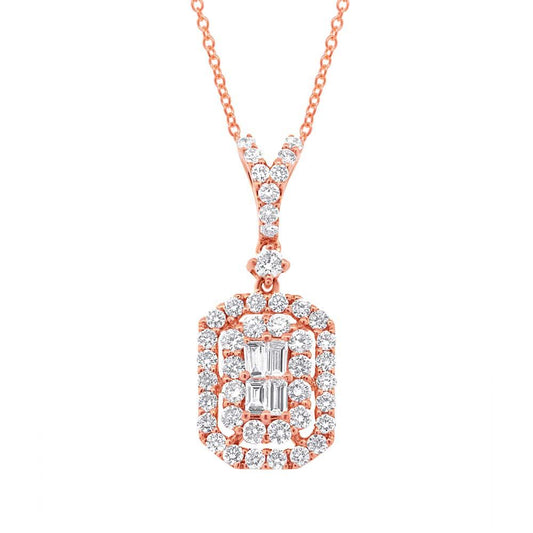 18k Rose Gold Diamond Pendant - 0.67ct