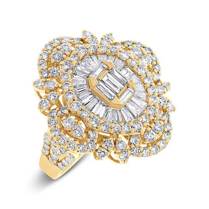 18k Yellow Gold Diamond Lady's Ring - 3.00ct