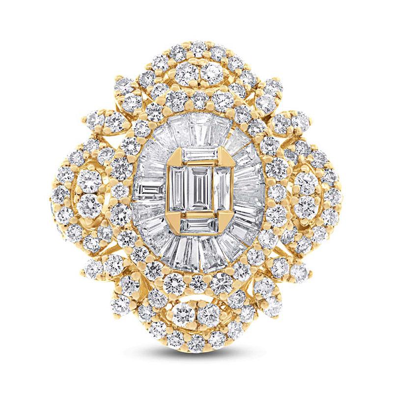 18k Yellow Gold Diamond Lady's Ring - 3.00ct