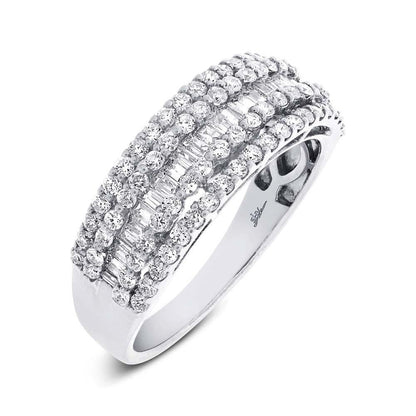18k White Gold Diamond Baguette Lady's Band