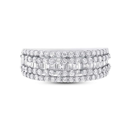 18k White Gold Diamond Baguette Lady's Band