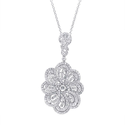 18k White Gold Diamond Pendant - 5.30ct