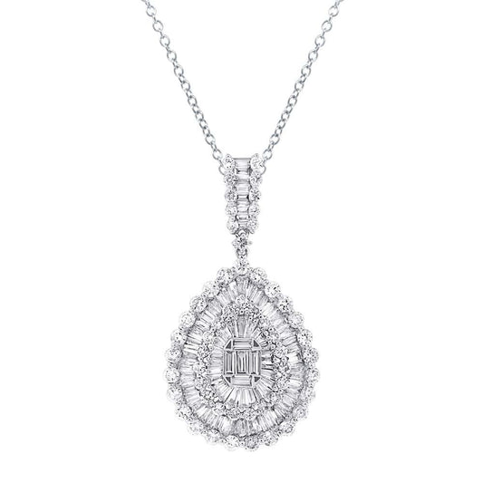 18k White Gold Diamond Pendant - 4.19ct