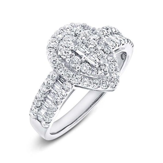 18k White Gold Diamond Lady's Ring - 1.10ct
