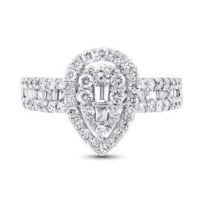 18k White Gold Diamond Lady's Ring - 1.10ct