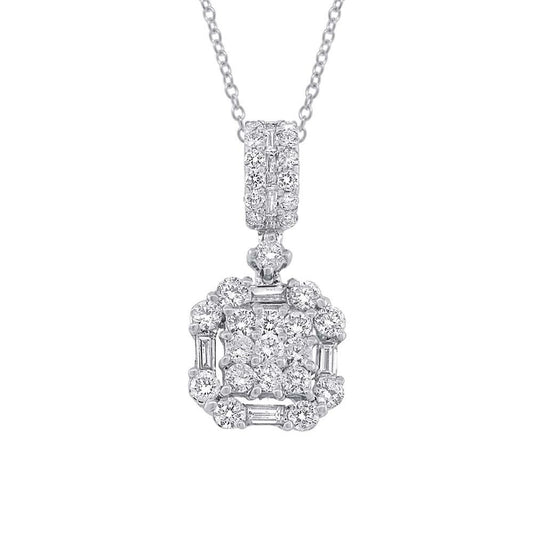 18k White Gold Diamond Pendant - 0.85ct