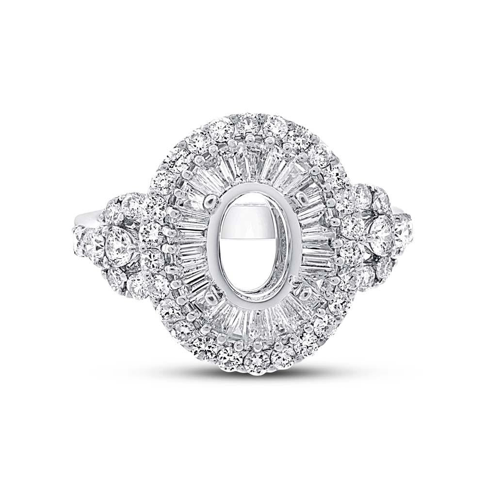18k White Gold Diamond Semi-mount Ring - 1.35ct