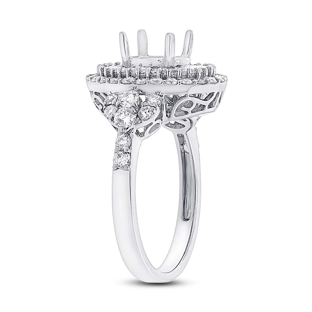 18k White Gold Diamond Semi-mount Ring - 1.35ct