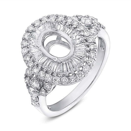 18k White Gold Diamond Semi-mount Ring - 1.35ct