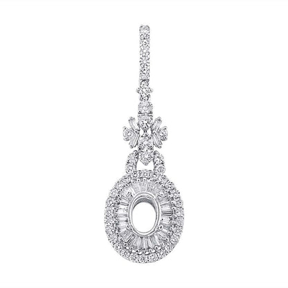 18k White Gold Diamond Semi-mount Pendant - 1.41ct