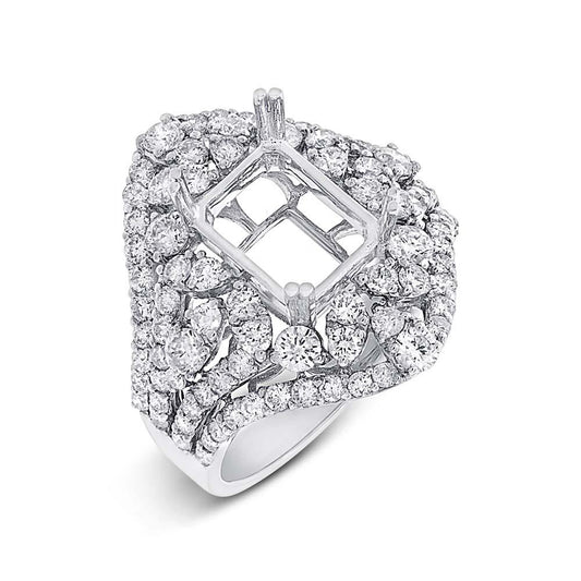 18k White Gold Diamond Semi-mount Ring - 2.28ct