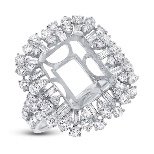 18k White Gold Diamond Semi-mount Ring - 1.72ct