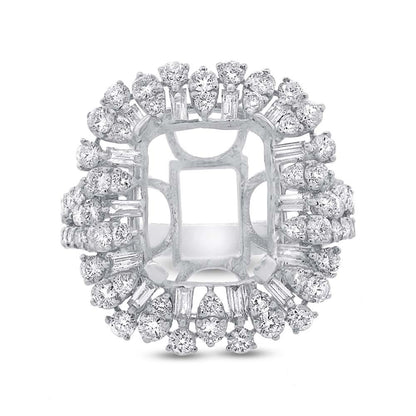 18k White Gold Diamond Semi-mount Ring - 1.72ct