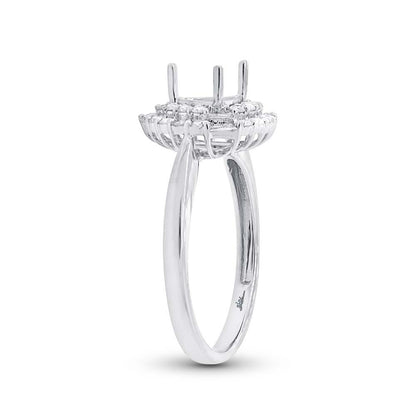 14k White Gold Diamond Semi-mount Ring Size 6.5 - 0.53ct