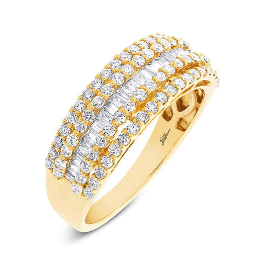 18k Yellow Gold Diamond Baguette Lady's Band