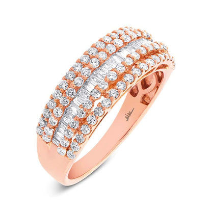 18k Rose Gold Diamond Baguette Lady's Band