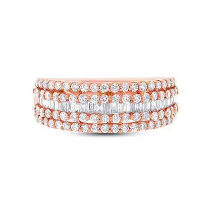 18k Rose Gold Diamond Baguette Lady's Band
