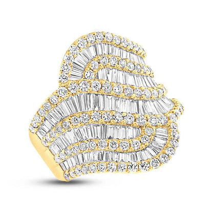 18k Yellow Gold Diamond Baguette Lady's Ring - 2.76ct