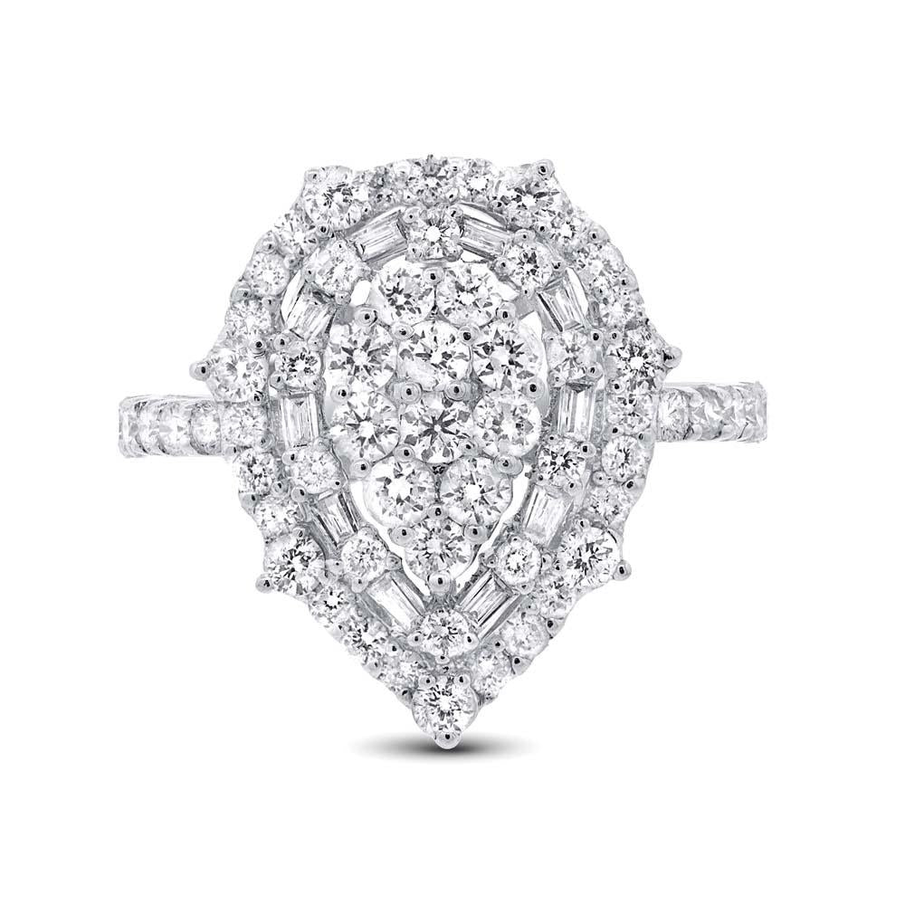 18k White Gold Diamond Lady's Ring - 1.54ct