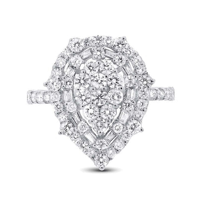 18k White Gold Diamond Lady's Ring - 1.54ct
