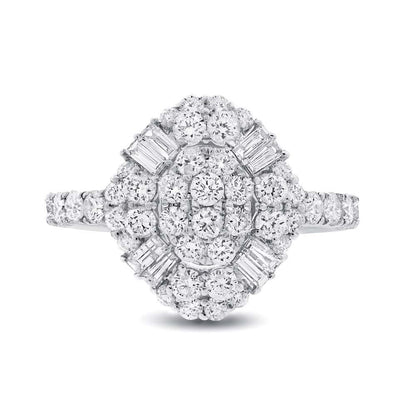 18k White Gold Diamond Lady's Ring - 1.59ct