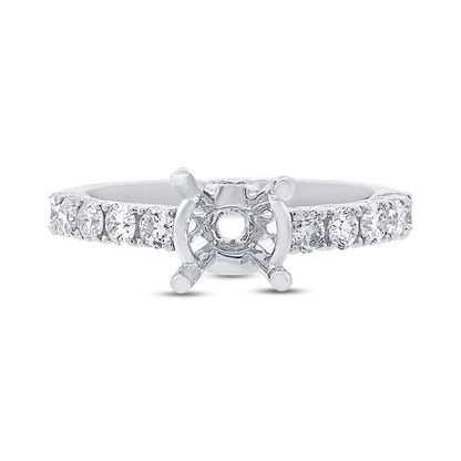 18k White Gold Diamond Semi-mount Ring - 0.80ct