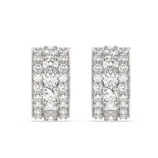 14k White Gold Diamond Earring
