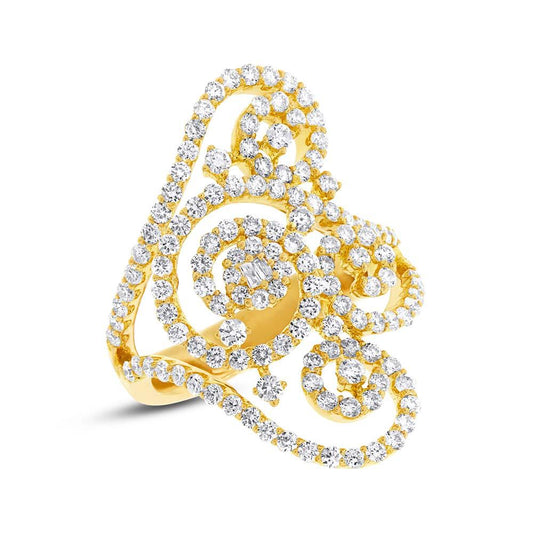 18k Yellow Gold Diamond Lady's Ring - 1.89ct