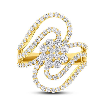 18k Yellow Gold Diamond Lady's Ring - 1.83ct