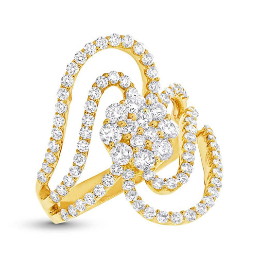 18k Yellow Gold Diamond Lady's Ring - 1.83ct