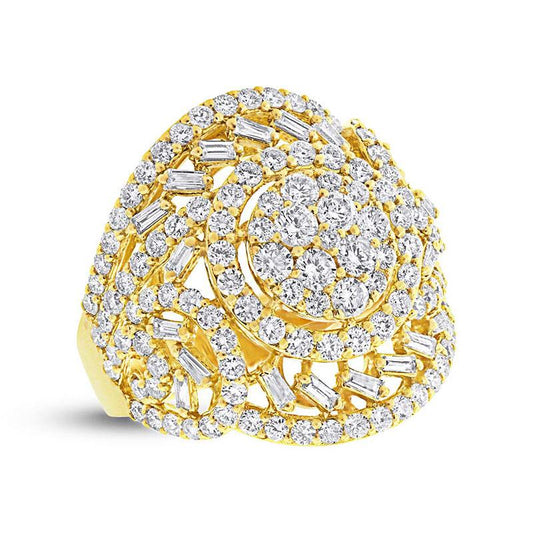 18k Yellow Gold Diamond Lady's Ring - 2.79ct