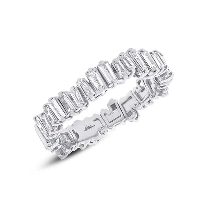 14k White Gold Diamond Baguette Lady's Band Size 4.5 - 0.67ct