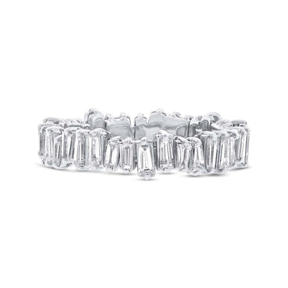 14k White Gold Diamond Baguette Lady's Band Size 4.5 - 0.67ct