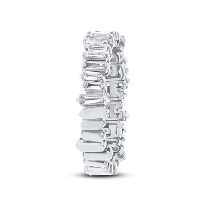 14k White Gold Diamond Baguette Lady's Band Size 4.5 - 0.67ct