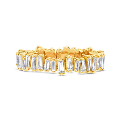 14k Yellow Gold Diamond Baguette Lady's Band Size 6