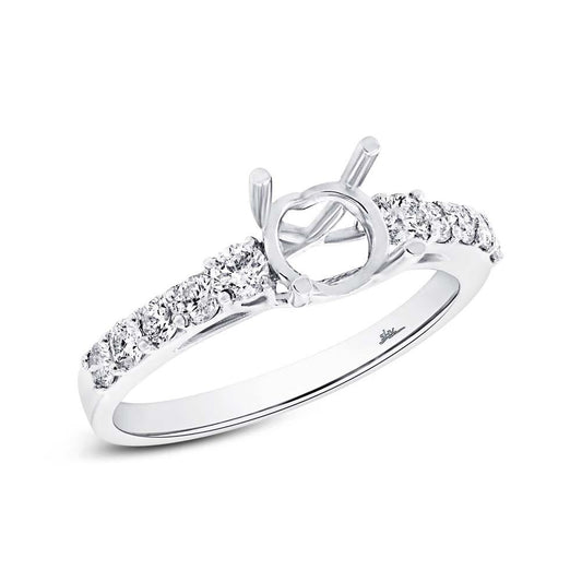 18k White Gold Diamond Semi-mount Ring - 0.50ct