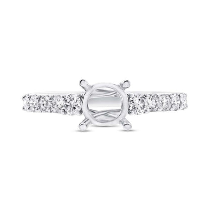 18k White Gold Diamond Semi-mount Ring - 0.50ct